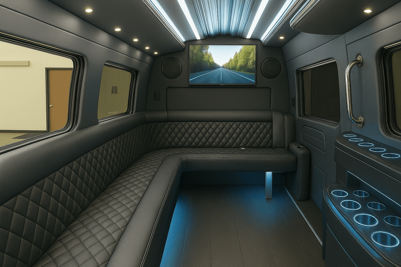 Vehicle photo: 12 Passenger Limo Sprinter interior