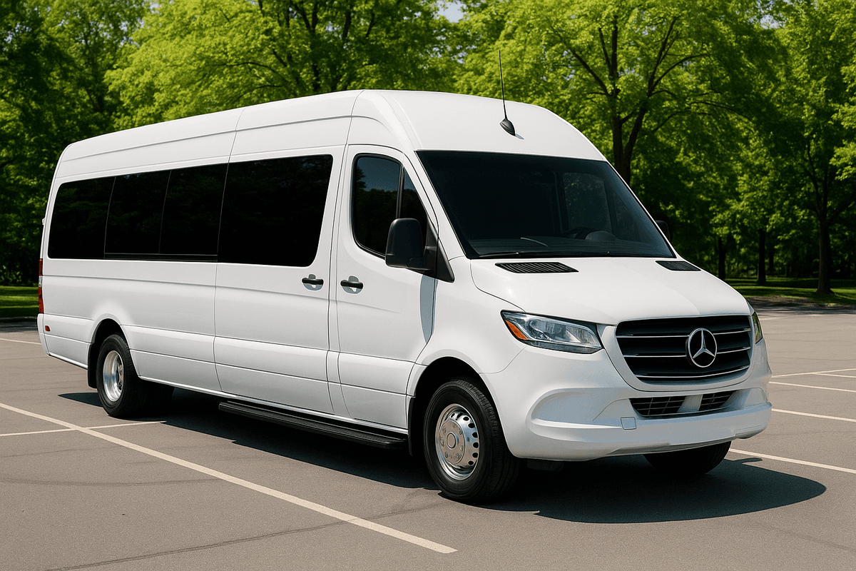 Our 14-passenger limo sprinter, exterior
