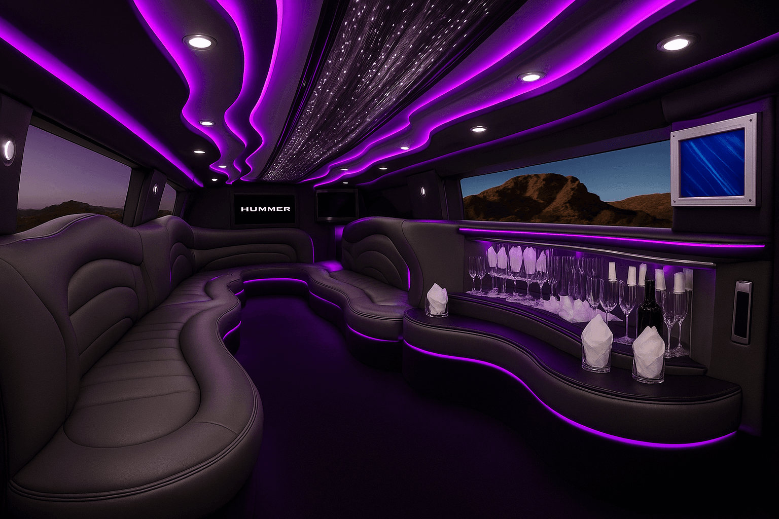 18 Passenger Excursion Limo interior