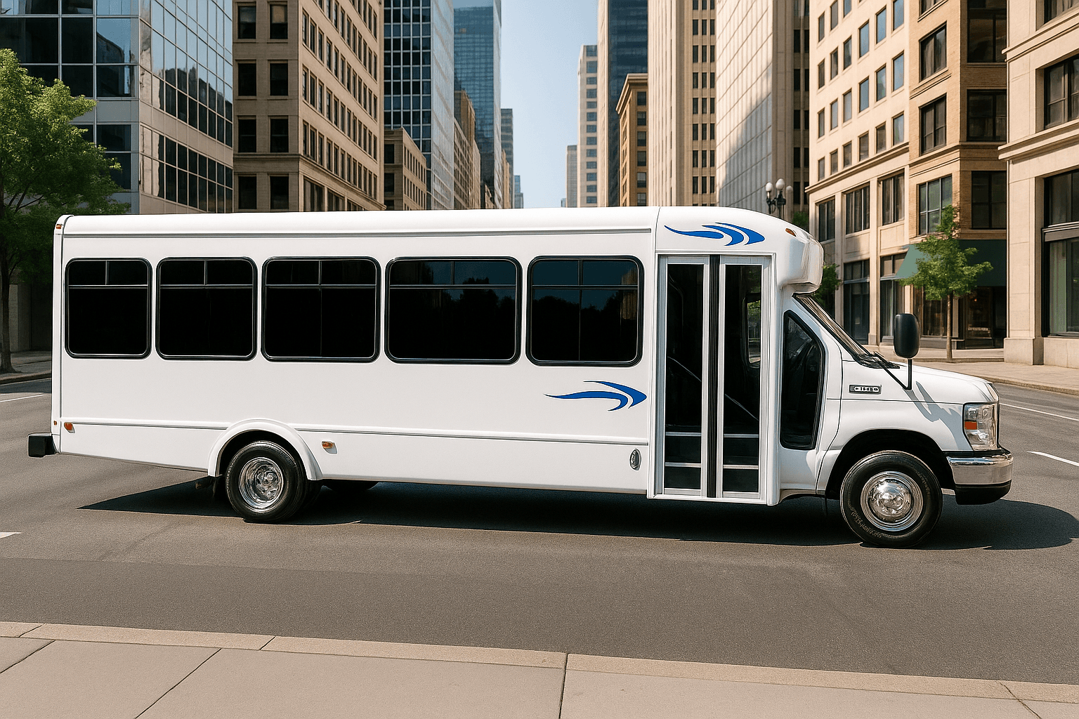 Vehicle photo: 20 Passenger Coach Bus exterior