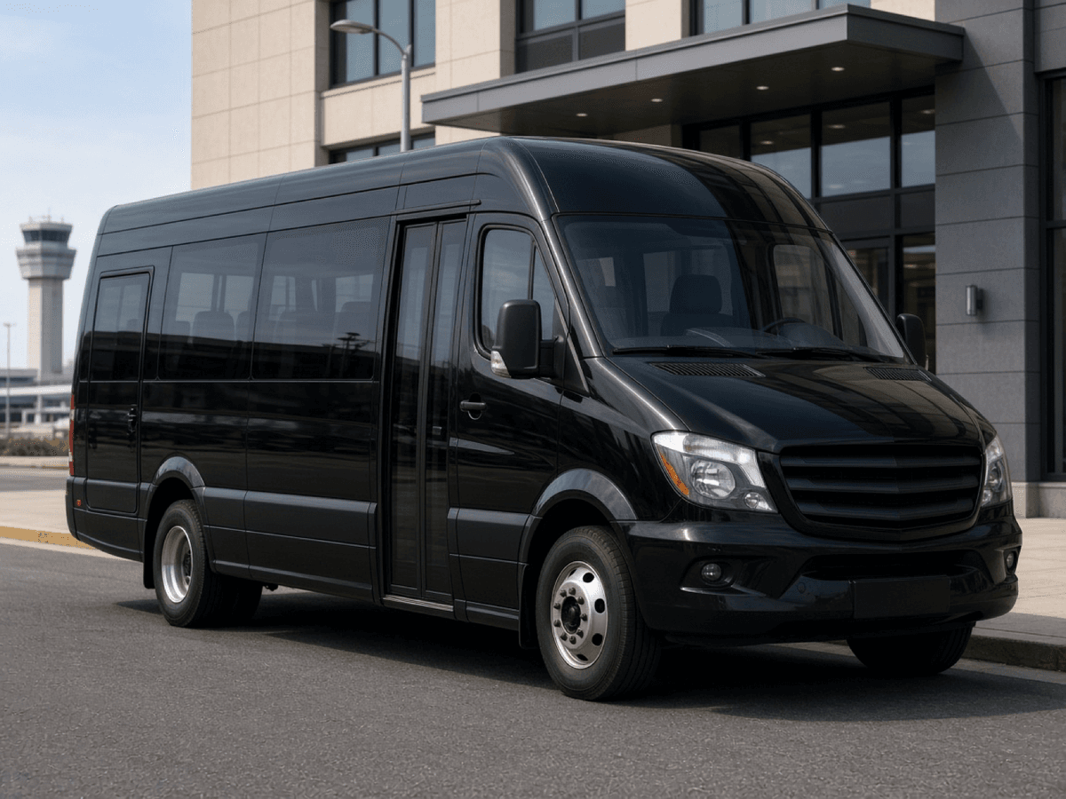 Our 26-passenger shuttle bus, exterior