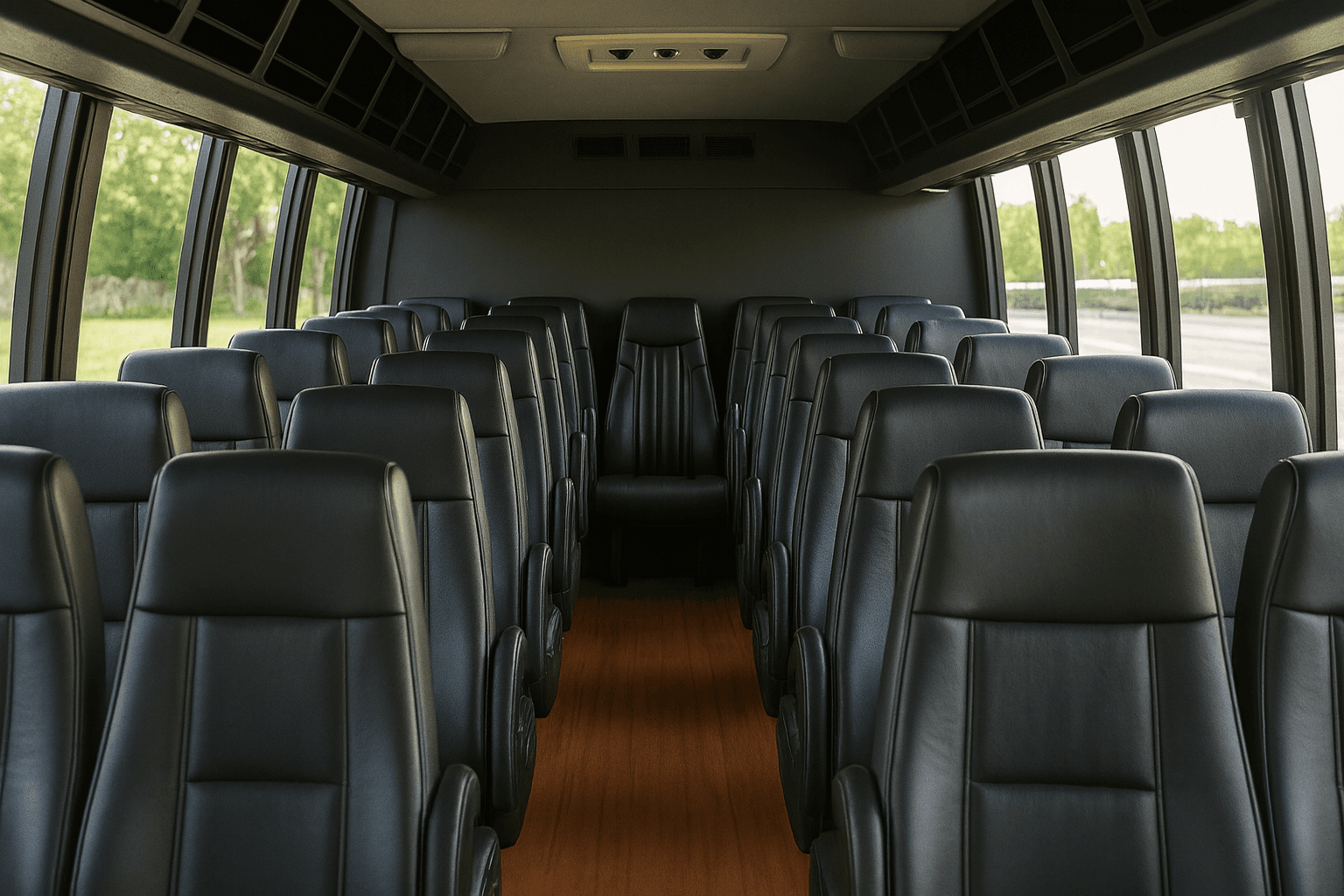 Vehicle photo: 26 Passenger Coach Bus interior