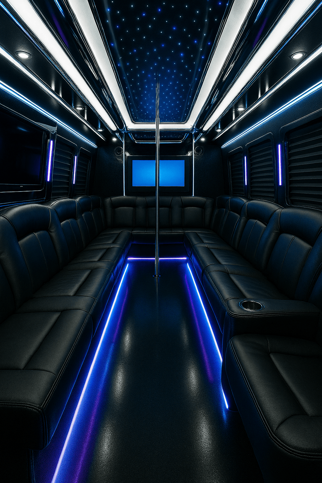 Vehicle photo: 26 Passenger Party Bus interior