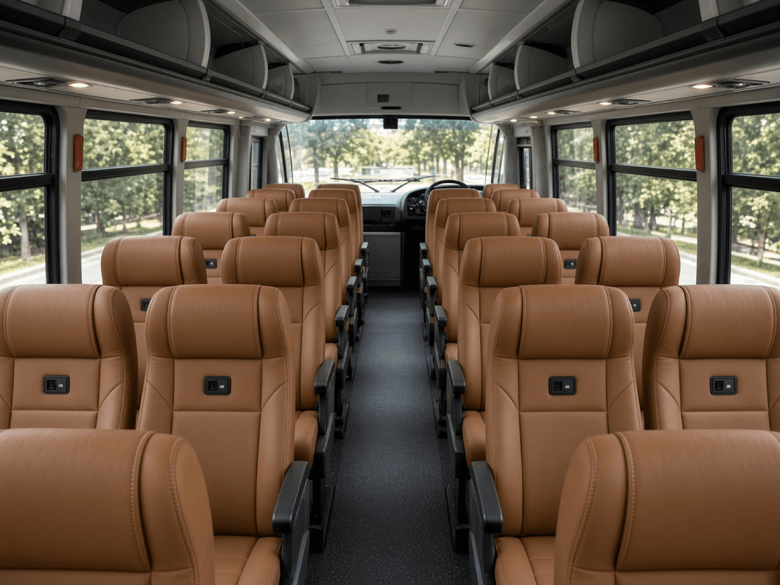 28 Passenger Shuttle Bus interior