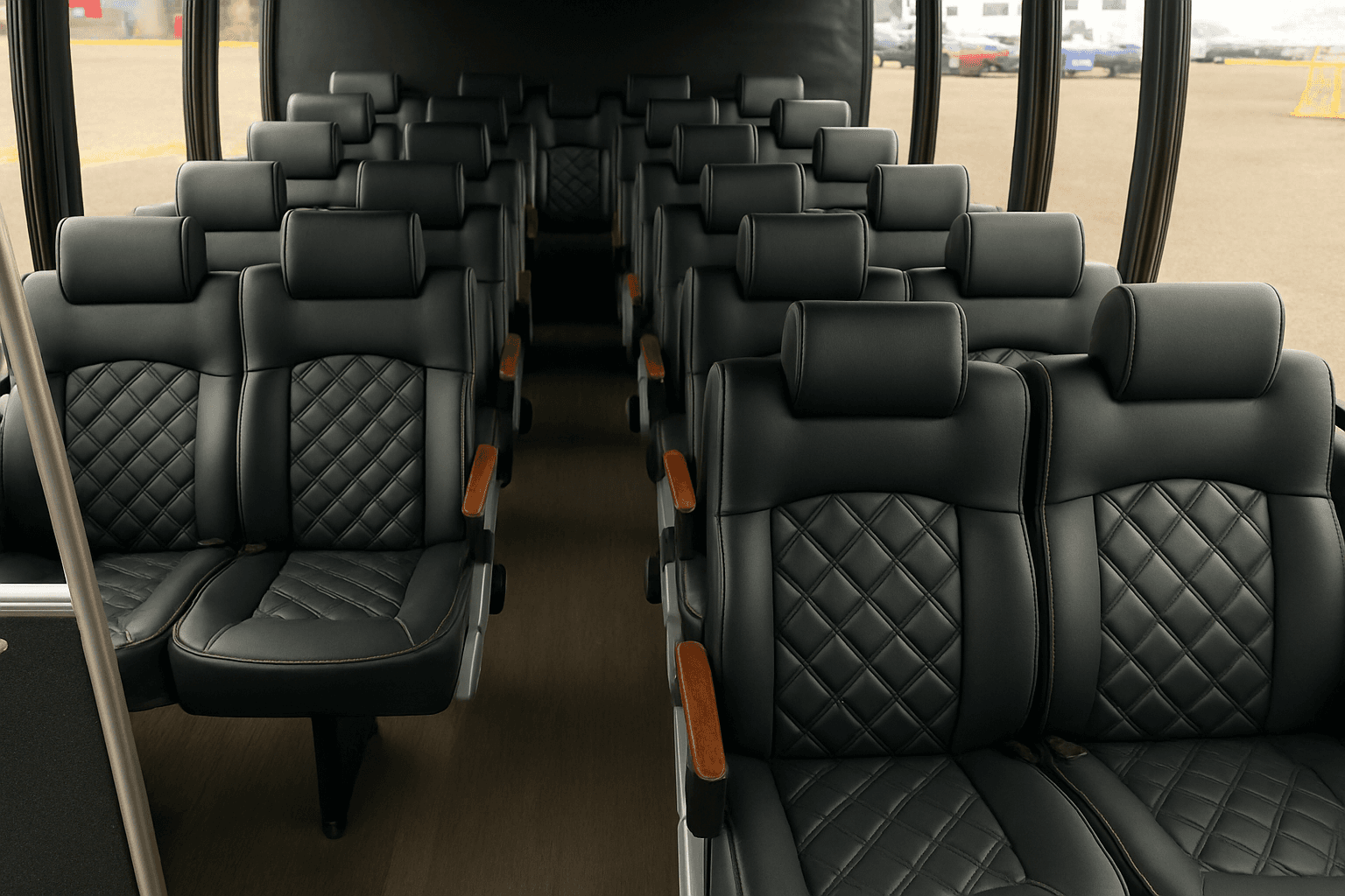 Vehicle photo: 28 Passenger Coach Bus interior