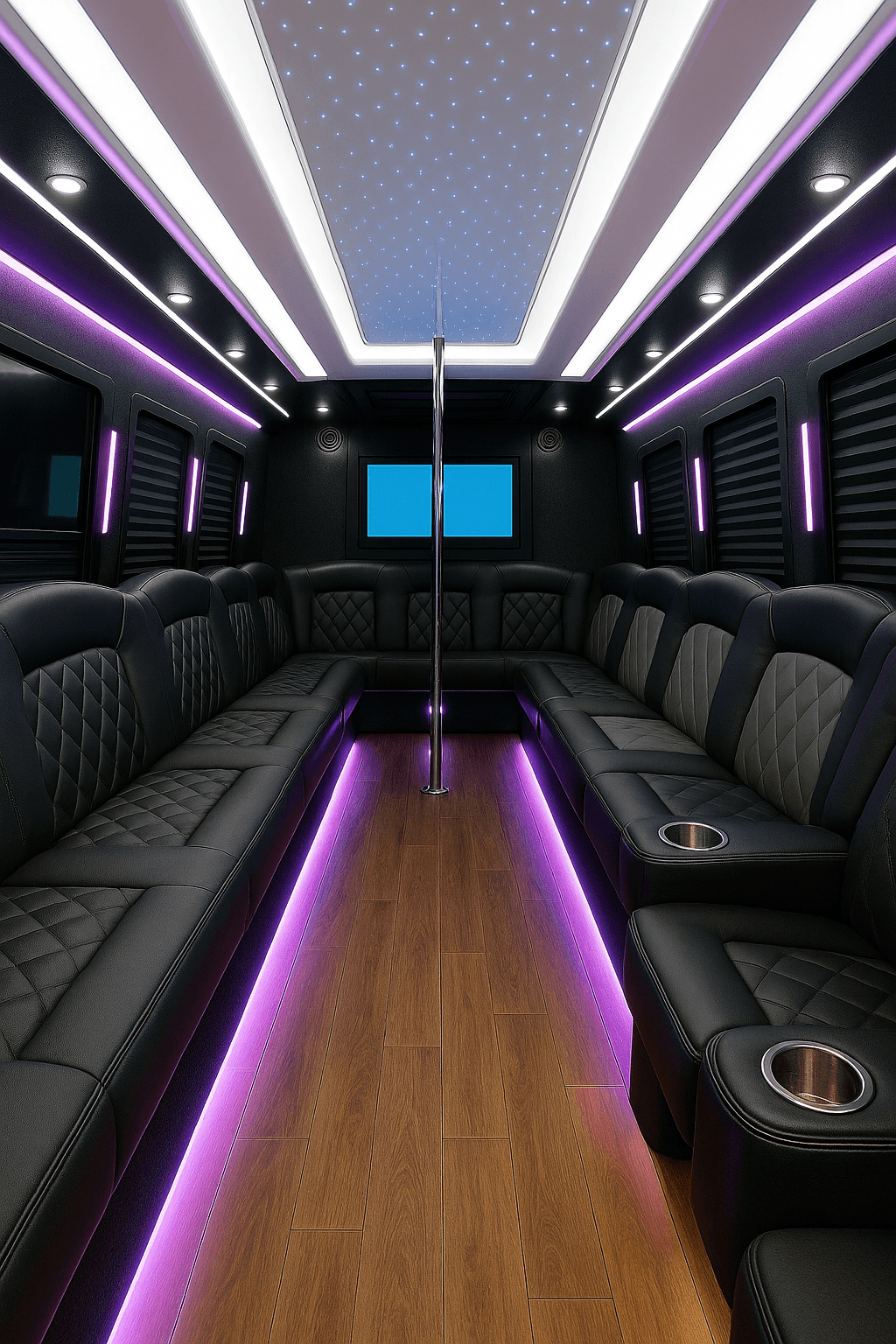 Vehicle photo: 28 Passenger Party Bus interior