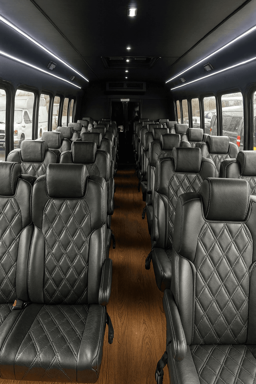 Vehicle photo: 38 Passenger Coach Bus interior