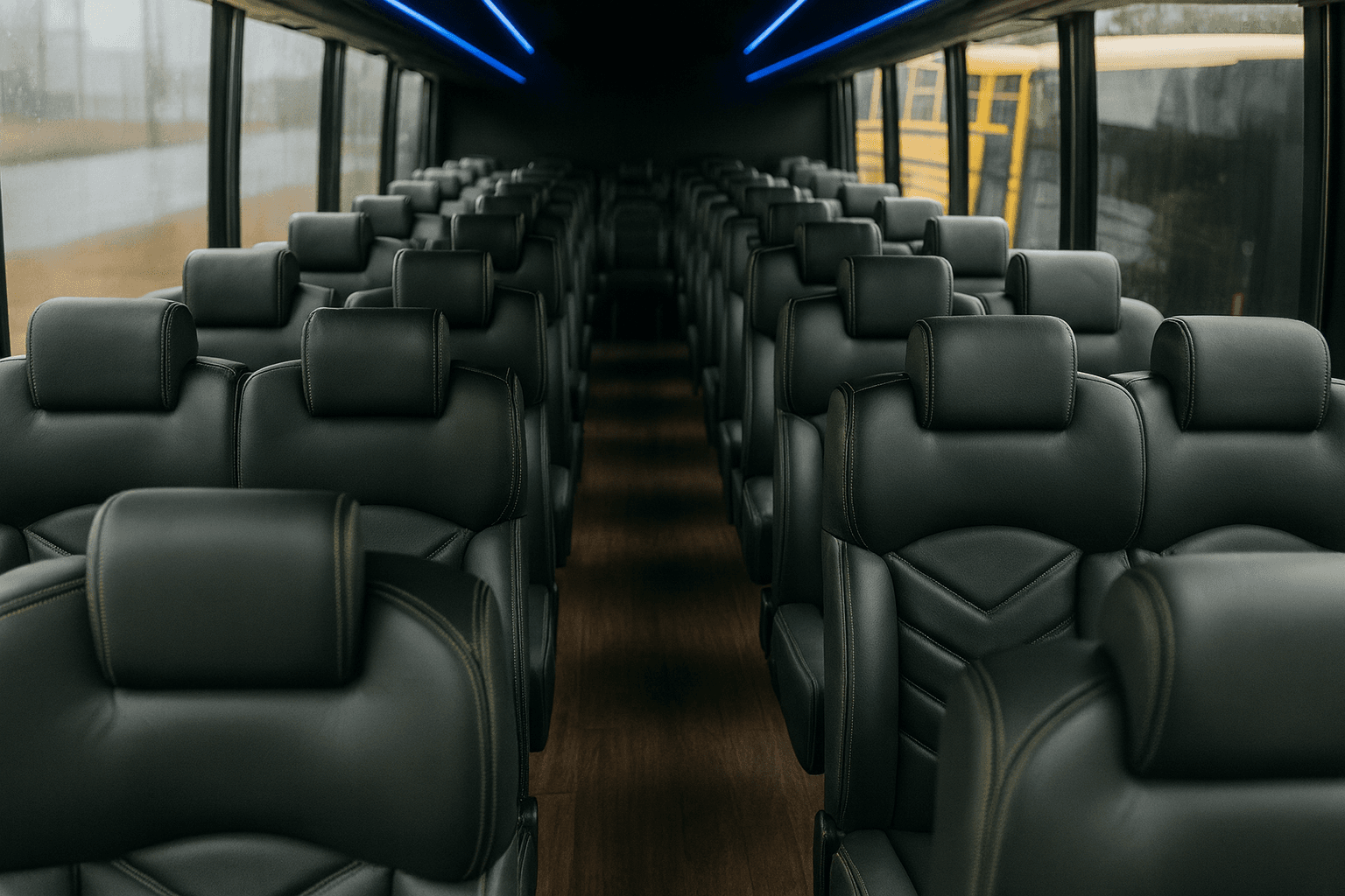 Vehicle photo: 40 Passenger Coach Bus interior