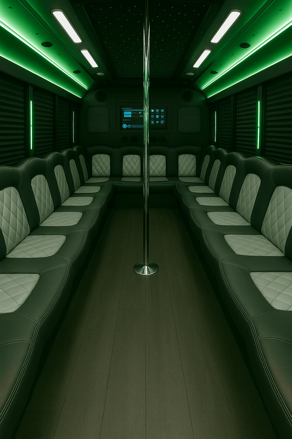 Vehicle photo: 40 Passenger Party Bus interior