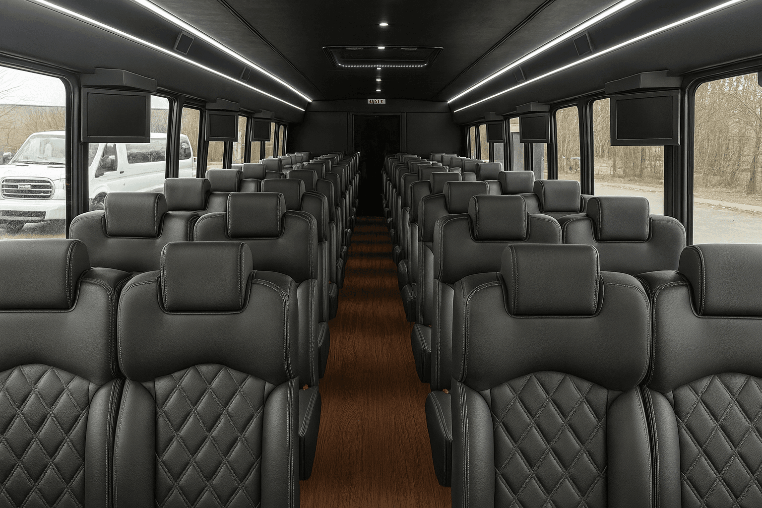 Vehicle photo: 46 Passenger Coach Bus interior
