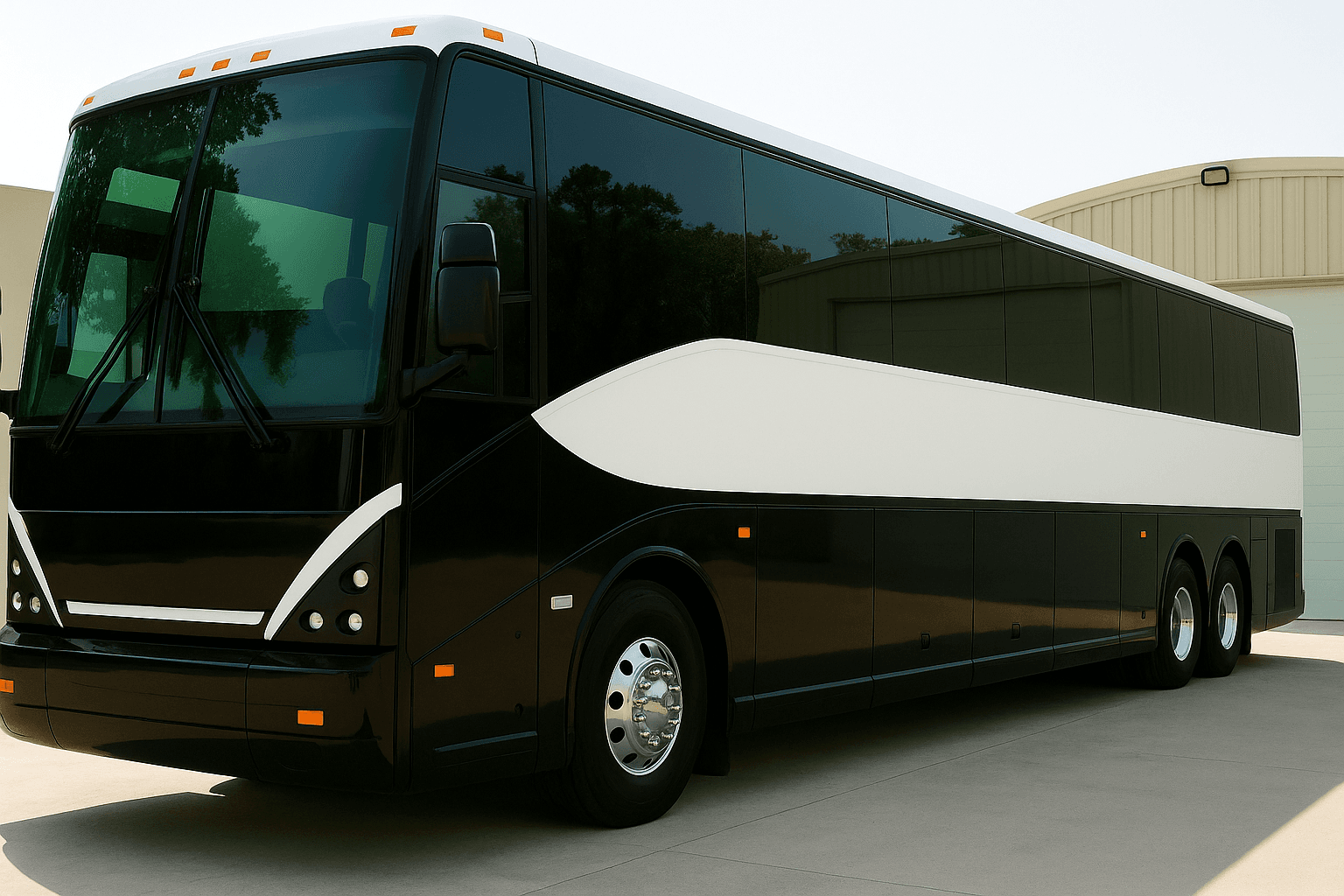 Vehicle photo: 48 Passenger Coach Bus exterior