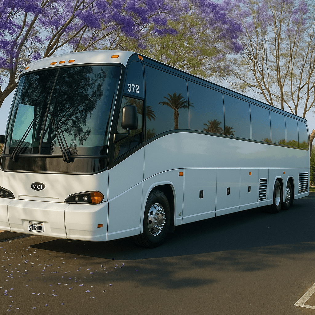 Vehicle photo: 50 Passenger Coach Bus exterior