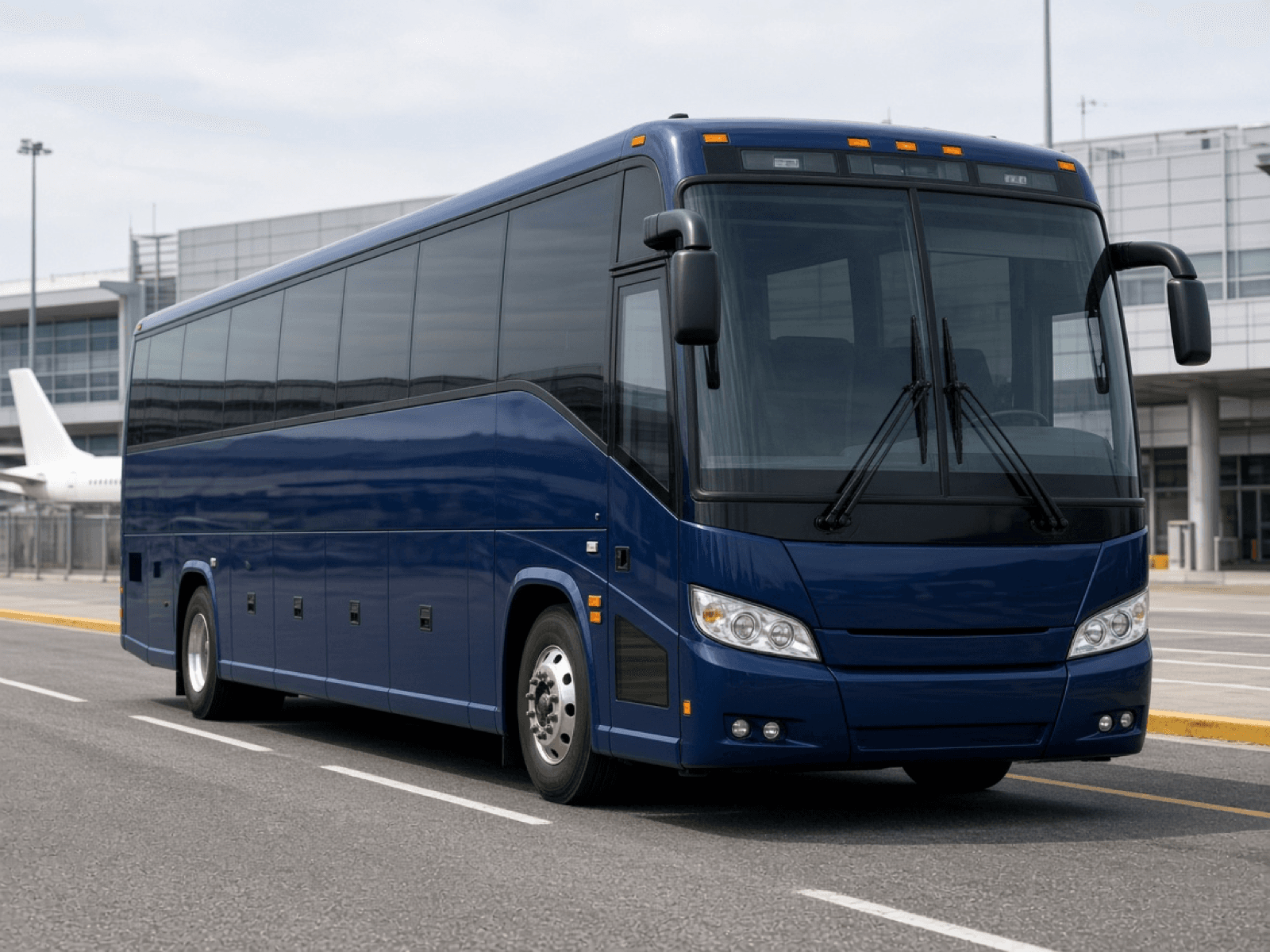 Vehicle photo: 52 Passenger Coach Bus exterior