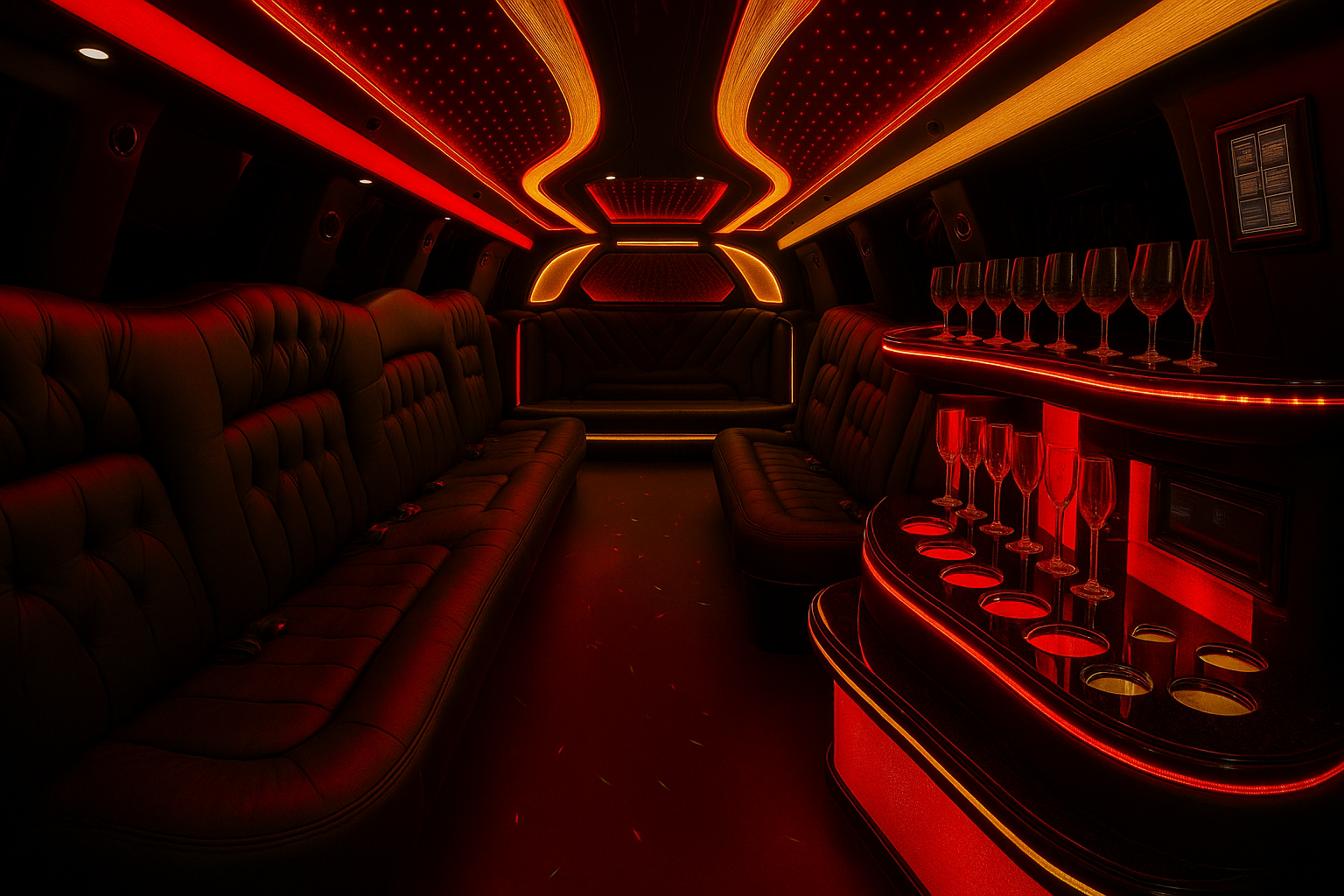 12 Passenger Stretch Limo interior