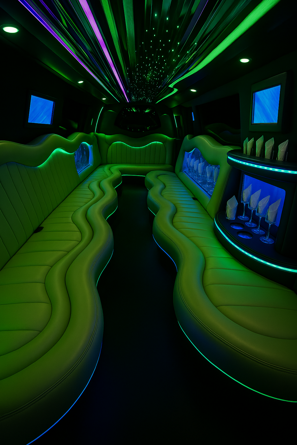 22 Passenger Stretch Limo interior